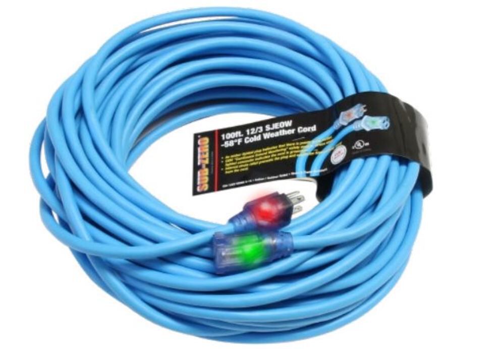 Century Wire Sub Zero 100 ft 12/3 SJEOW Blue Coldweather Extension Cords