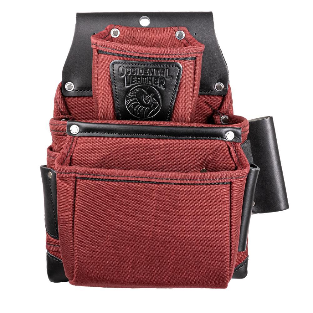 Occidental Leather OxyLights 3 Pouch Fastener Bag, Red & Black