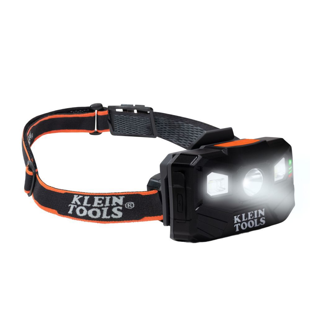 Klein Tools Rechargeable Headlamp with Strap 400 Lumen All-Day Runtime Auto-Off