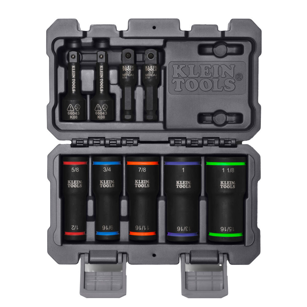 Klein Tools 2-in-1 Impact Flip Socket Set, 5 Pieces