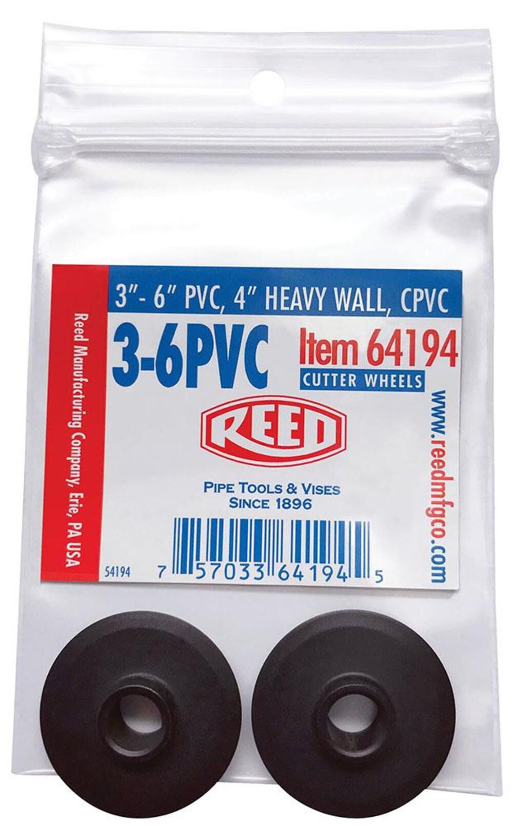 Reed Mfg 2-Pack Cutter Wheel, PVC 2PK-3-6PVC (64194)