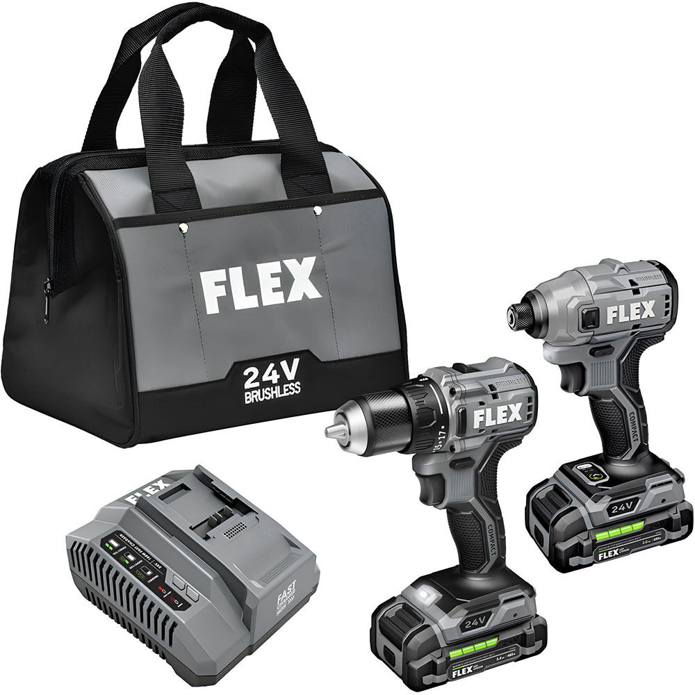FLEX 24V Cordless Compact Drill Driver and Impact Driver Combo Kit