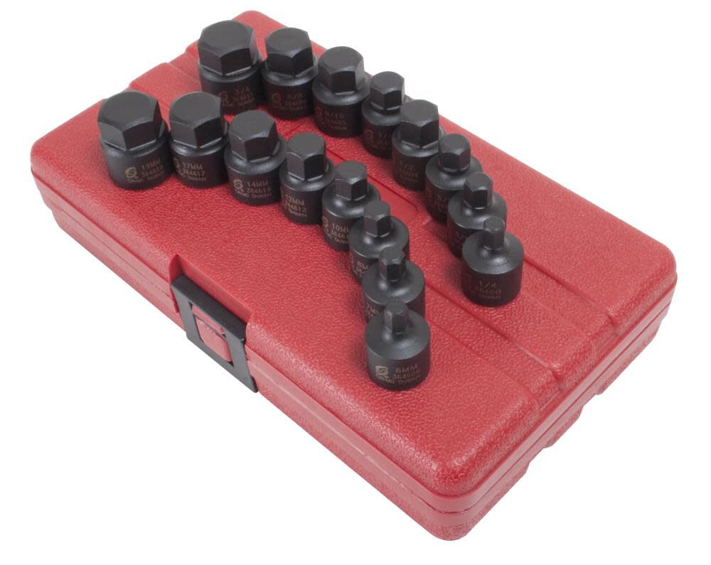 Sunex 16 pc. 3/8 In. Drive Stubby Impact Hex Driver Set
