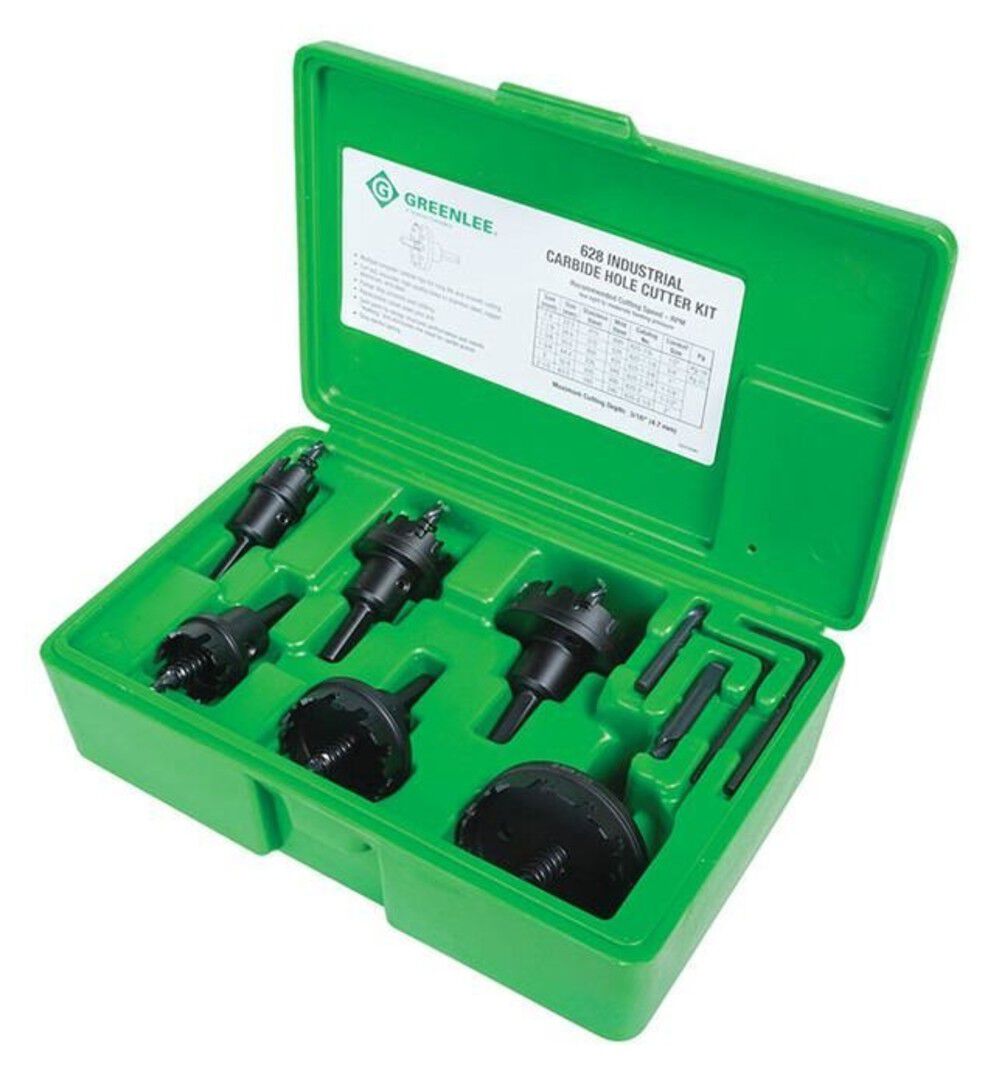 Greenlee Carbide-Tipped Hole Cutter Set (7/8 Inch – 2-1/2 Inch), 6 Pieces