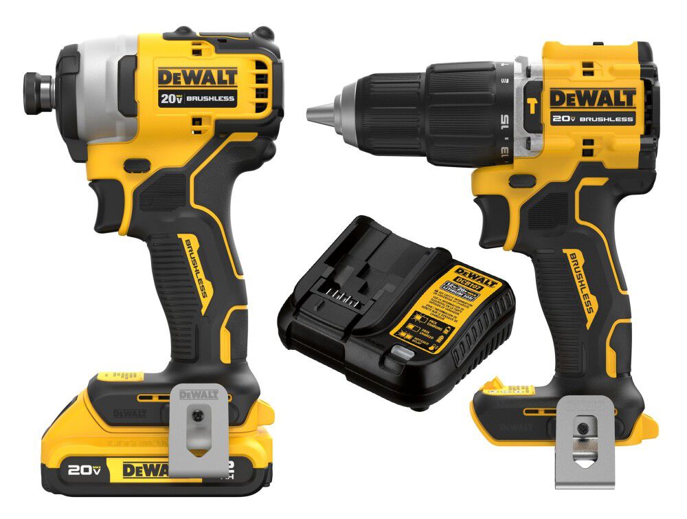 DEWALT Atomic 20V Max 1/4 Inch Compact Impact Driver Kit & Compact Hammer Drill Driver Bundle