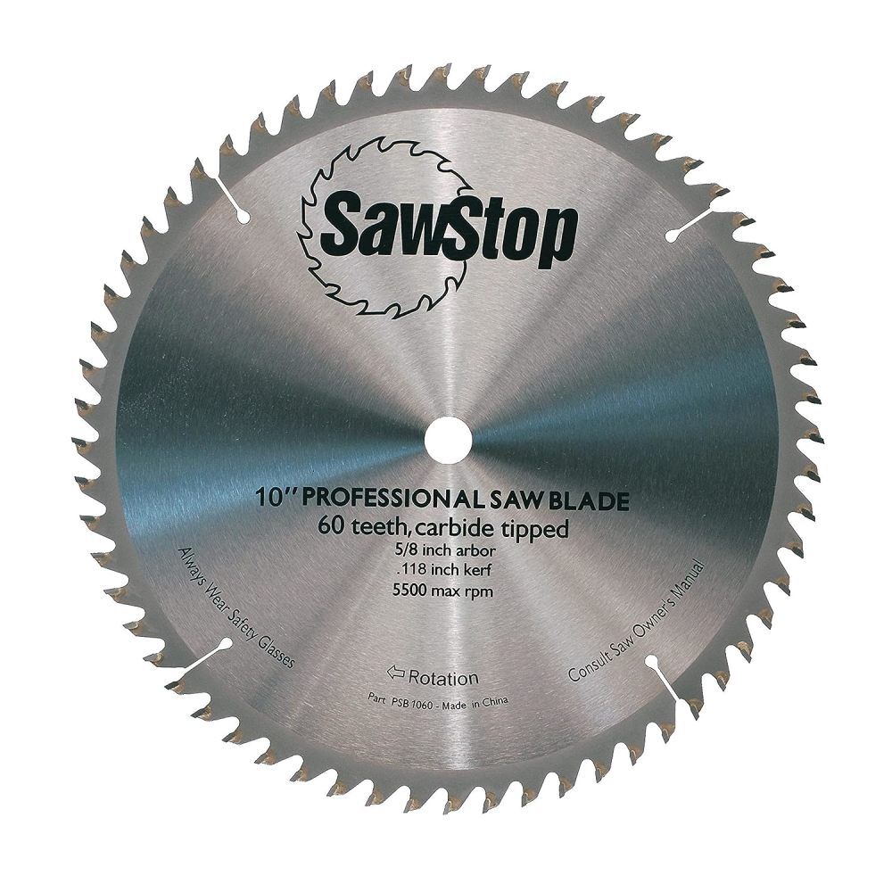 Sawstop Steel Combination Blade – 60 Tooth (ATB) Carbide Tipped