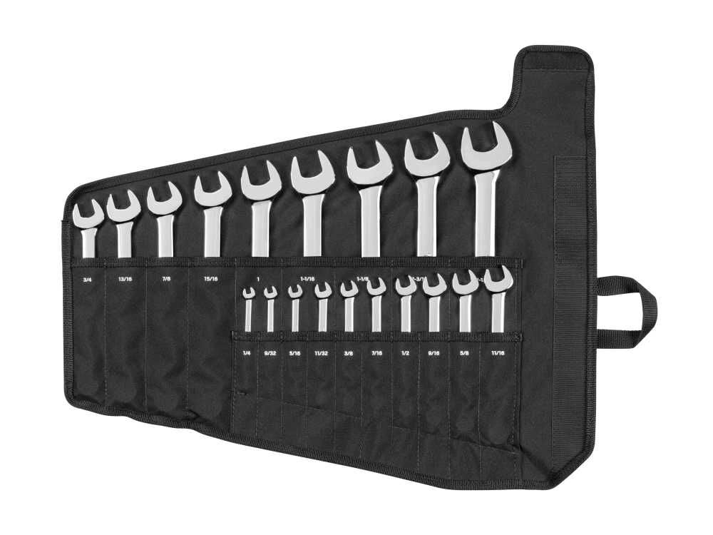 Tekton Combination Wrench Set with Pouch, 19-Piece (1/4 – 1-1/4 Inch)