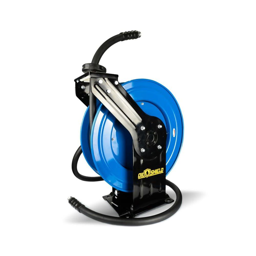 BluBird OilShield 1 Inch x 30 Ft. Rubber Fuel Transfer Hose Reel Assembly