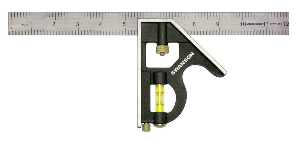 Swanson Tool 12 Inch Combination Square with Metric Markings (30 CM)