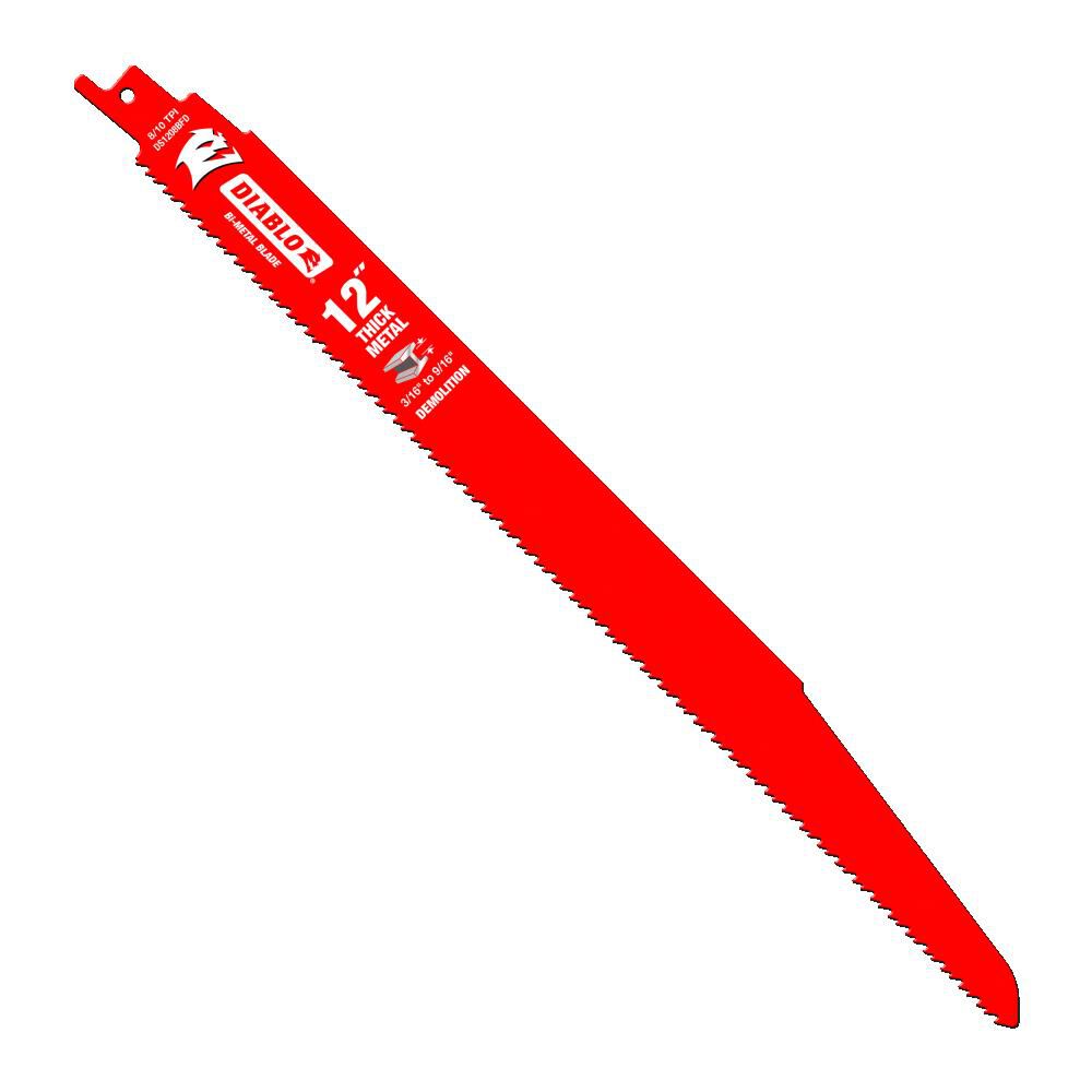 Diablo Tools 12 Inch Bi Metal Reciprocating Blade for Thick Metal/Demolition 25 Pack