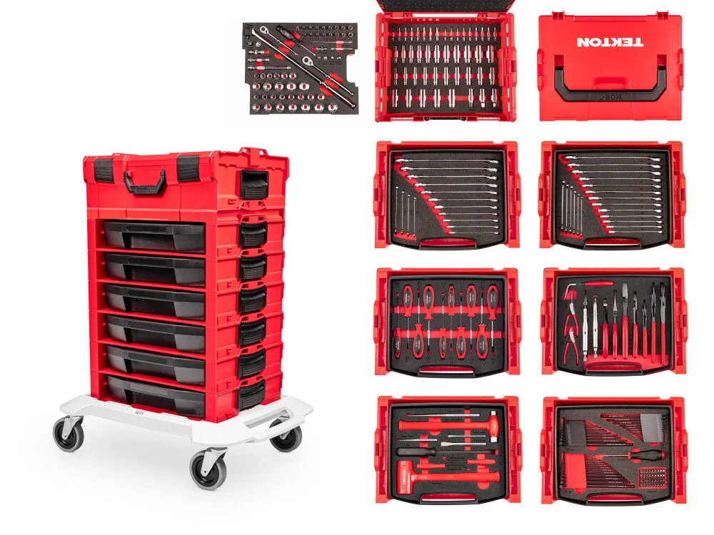 Tekton 248-Piece Tool Set in Modular Stacking Tool Cart (6-Drawer)