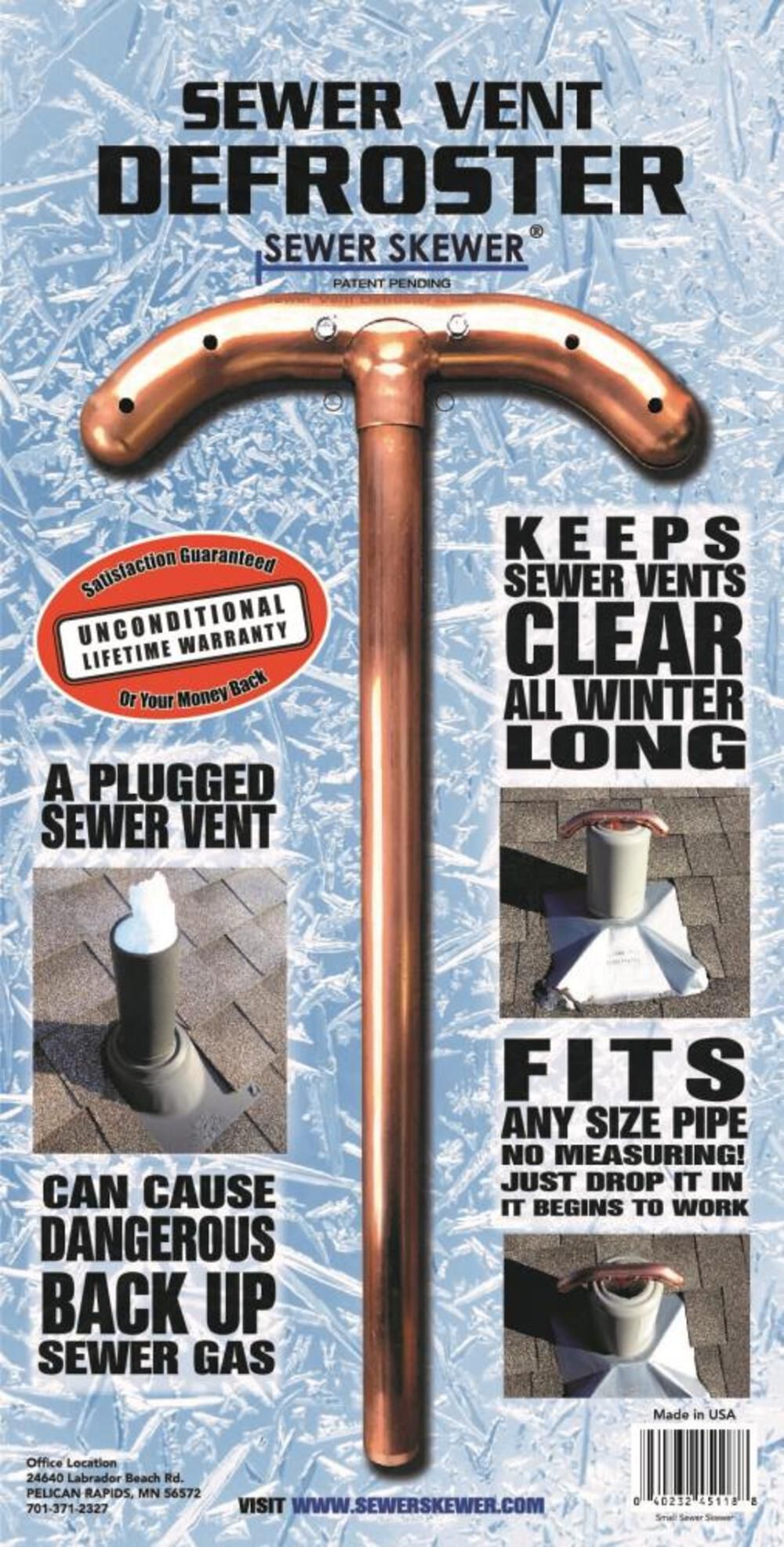 Sewer Skewer 16in Sewer Vent Defroster