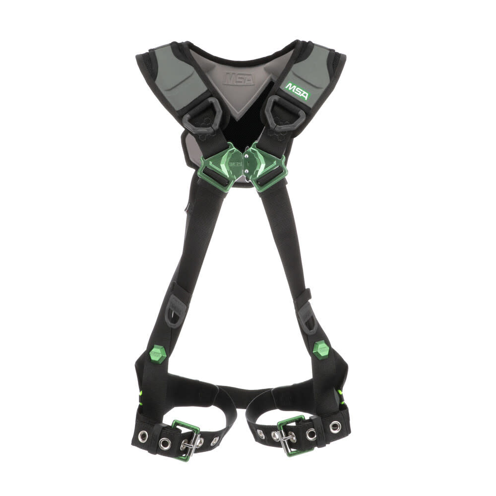 MSA Safety Works V FLEX Harness Standard Back D Ring Tongue Buckle Leg Straps