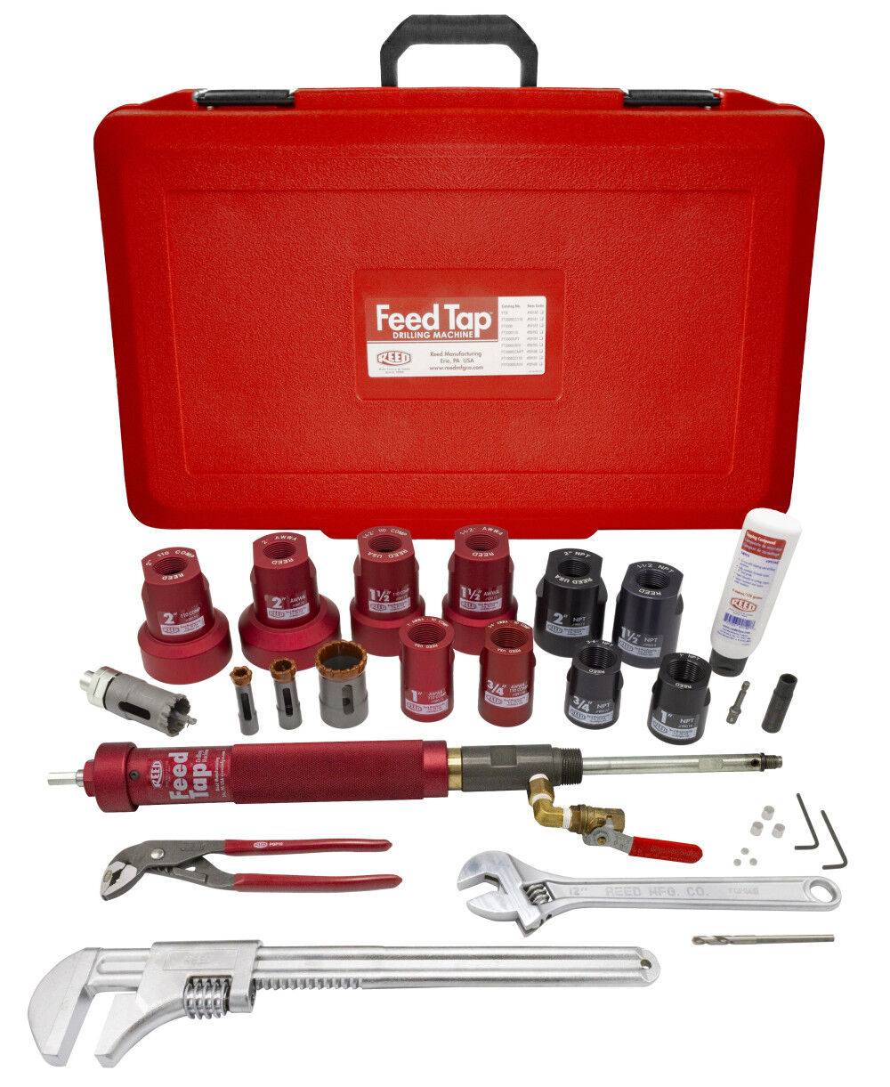 Reed Mfg Feed Tap Drilling Machine Complete Kit For Waterworks FT2000UNIV