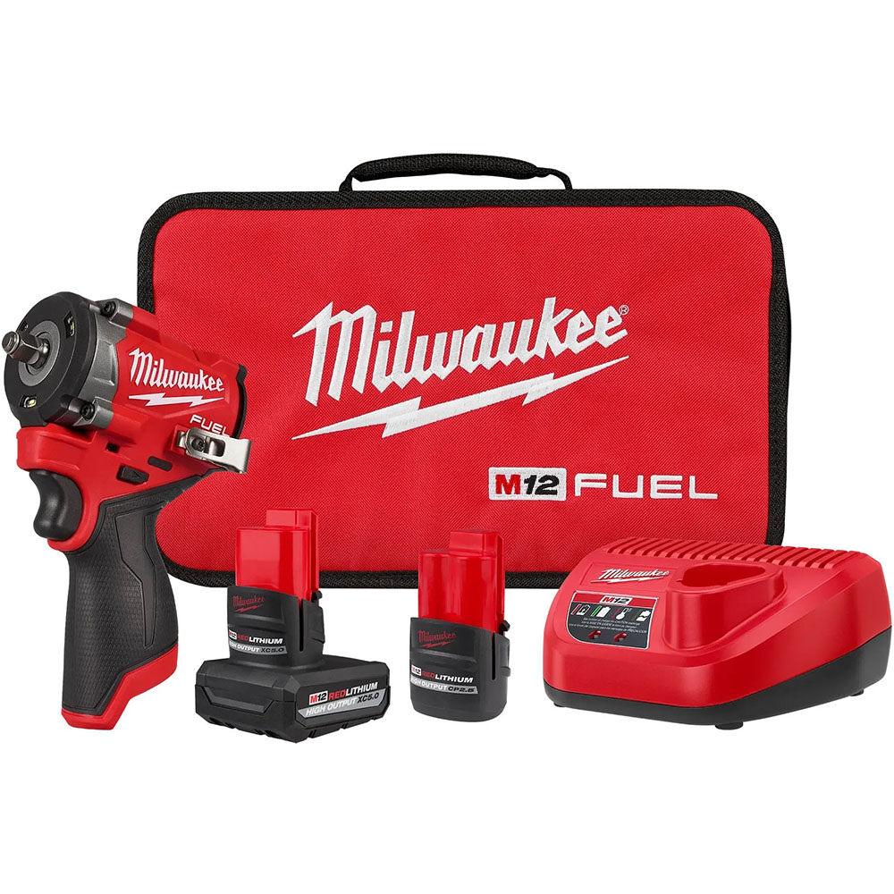 Milwaukee M12 FUEL Stubby 3/8 Inch Impact Wrench Kit
