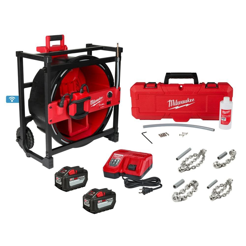 Milwaukee M18 FUEL High Speed Chain Snake for 1 1/2-4 Pipes