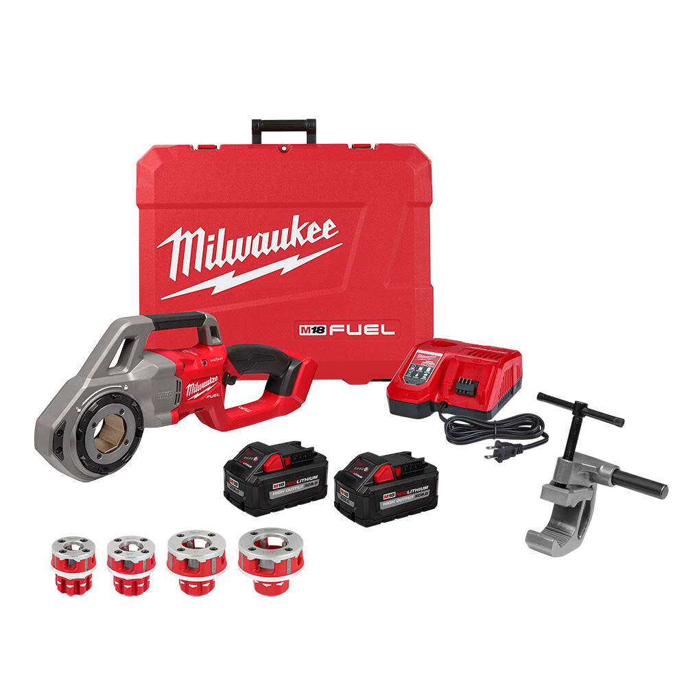Milwaukee M18 FUEL Compact Pipe Threader ONE KEY with 1/2inch – 1 1/4inch Die Heads