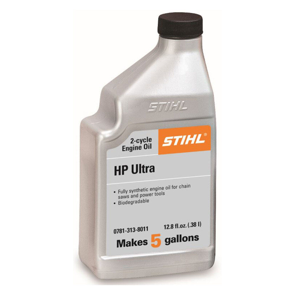 Stihl HP Ultra Fully Synthetic 2-Cycle Engine Oil 50:1 5 Gal Mix 12.8 oz