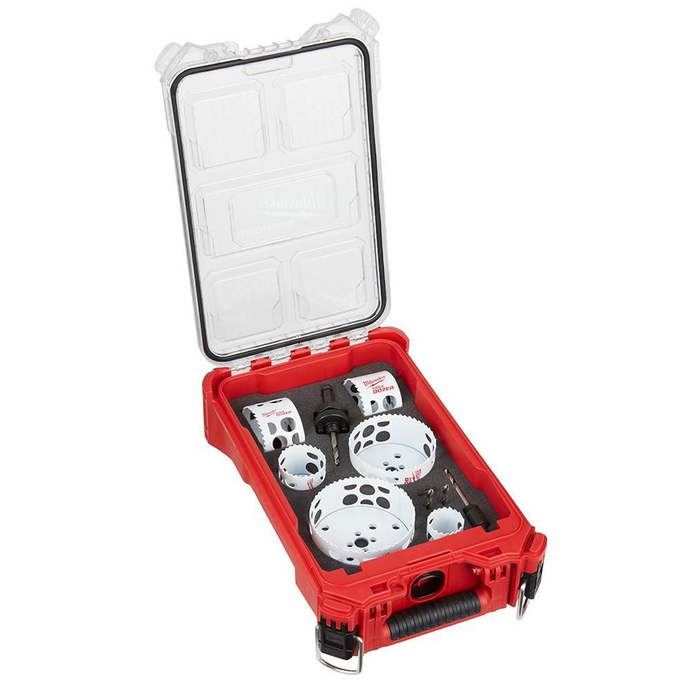 Milwaukee HOLE DOZER Bi-Metal Hole Saw Kit with PACKOUT Compact Organizer – 10PC
