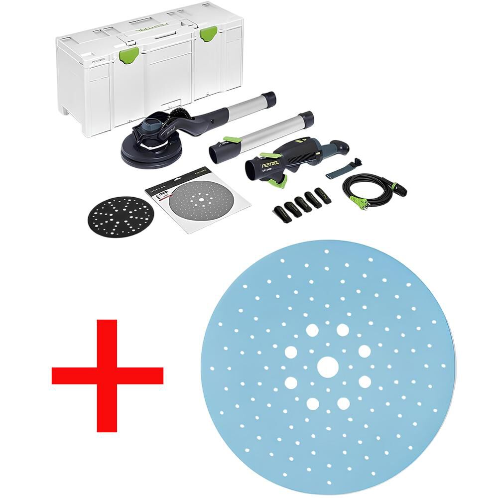 Festool Planex LHS 2 225 EQI-Plus Drywall Sander, P180 Abrasive Bundle