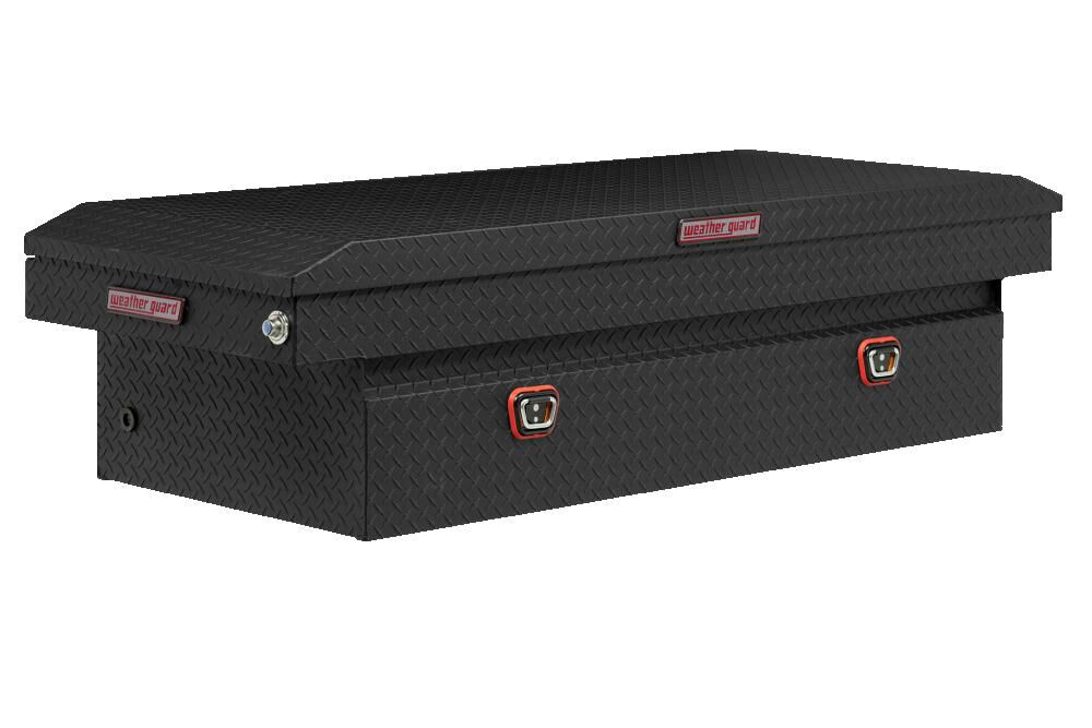 Weather Guard Saddle Truck Tool Box Aluminum Full Extra Wide Textured Matte Black