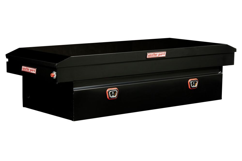 Weather Guard Saddle Box, Steel, Full Extra Wide, Gloss Black, 15.5 cu ft