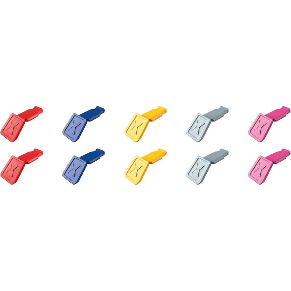 Knipex Red, Blue, Yellow, Light Gray, and Magenta ColorCoded Clips, 10 Pack