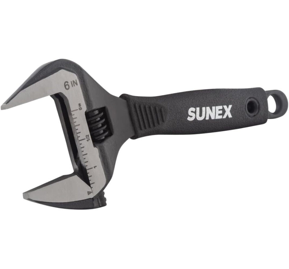 Sunex 6 Inch Wide Alloy Steel Jaw Adjustable Wrench