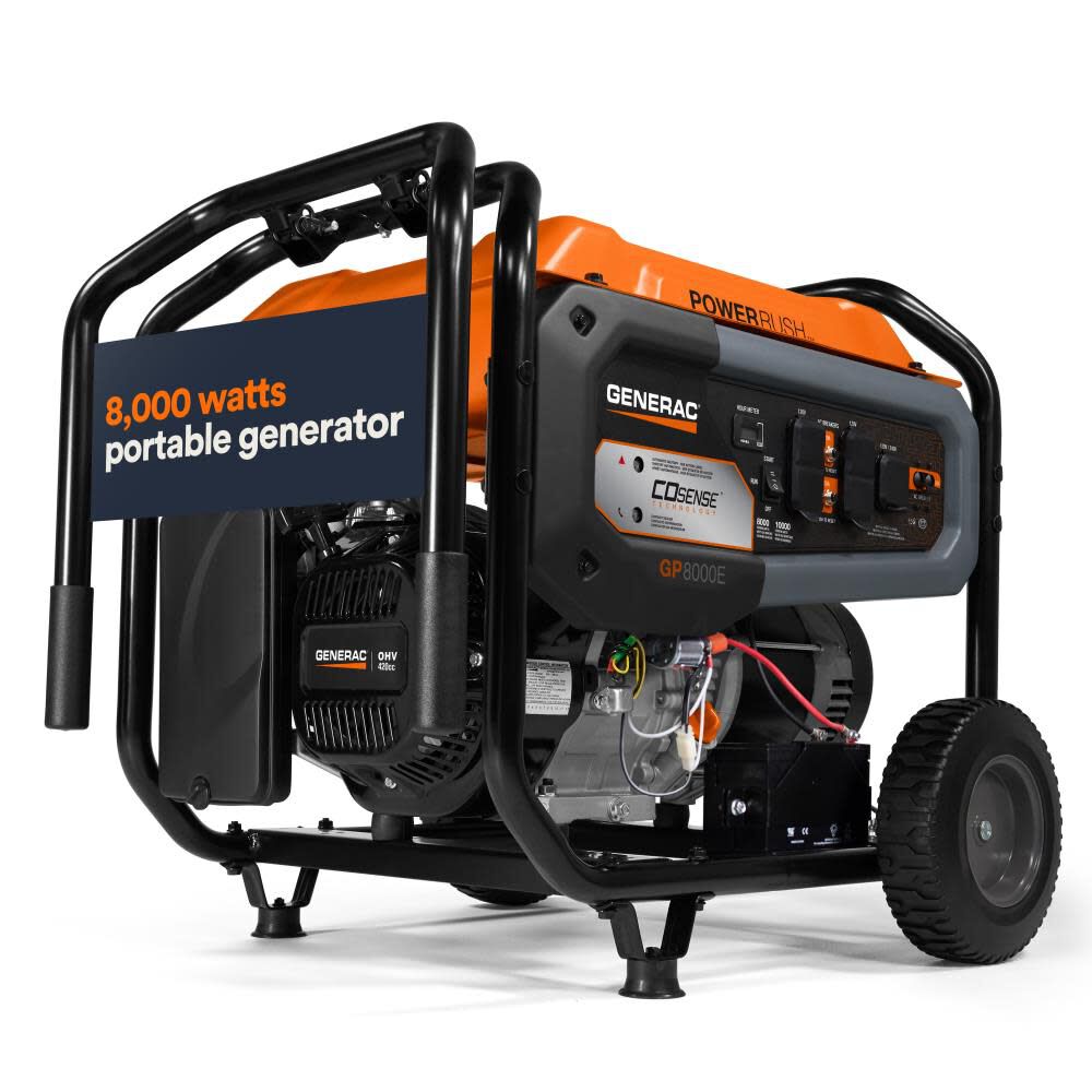Generac GP Series 10,000 Watt Gas Powered 49-State Portable Generator with COsense Technology