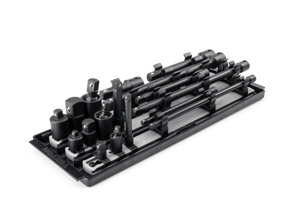 Tekton 1/4 3/8 1/2 Inch Impact Extension and Accessory Rails 17 Piece
