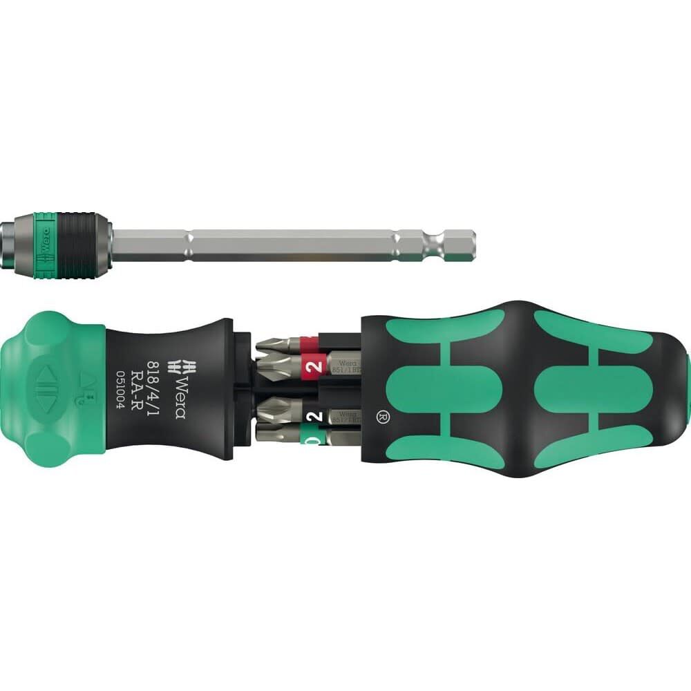 Wera Tools Kompakt 20 RA-R Kraftform Screwdriver Bit Set, 6 Pieces