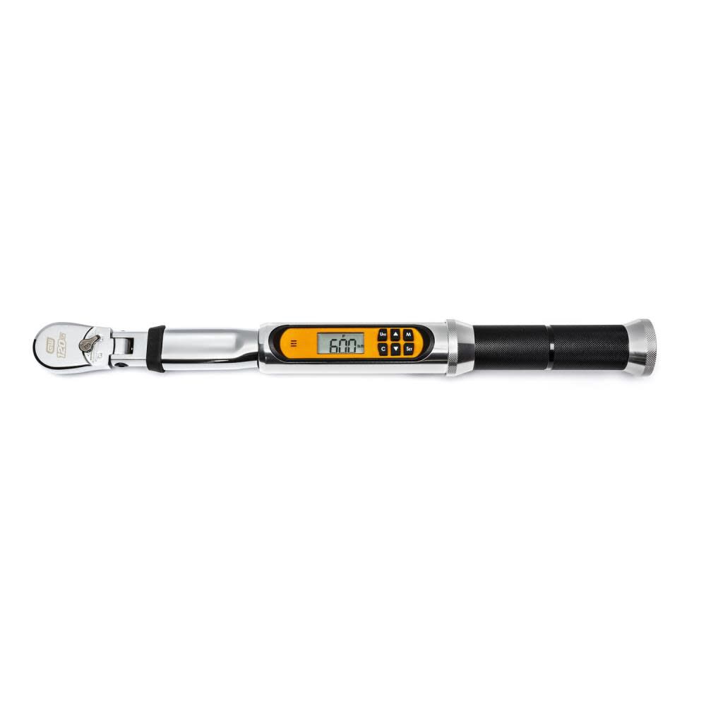 GEARWRENCH 120XP 3/8 Inch Drive Flex Head Electronic Torque Wrench with Angle
