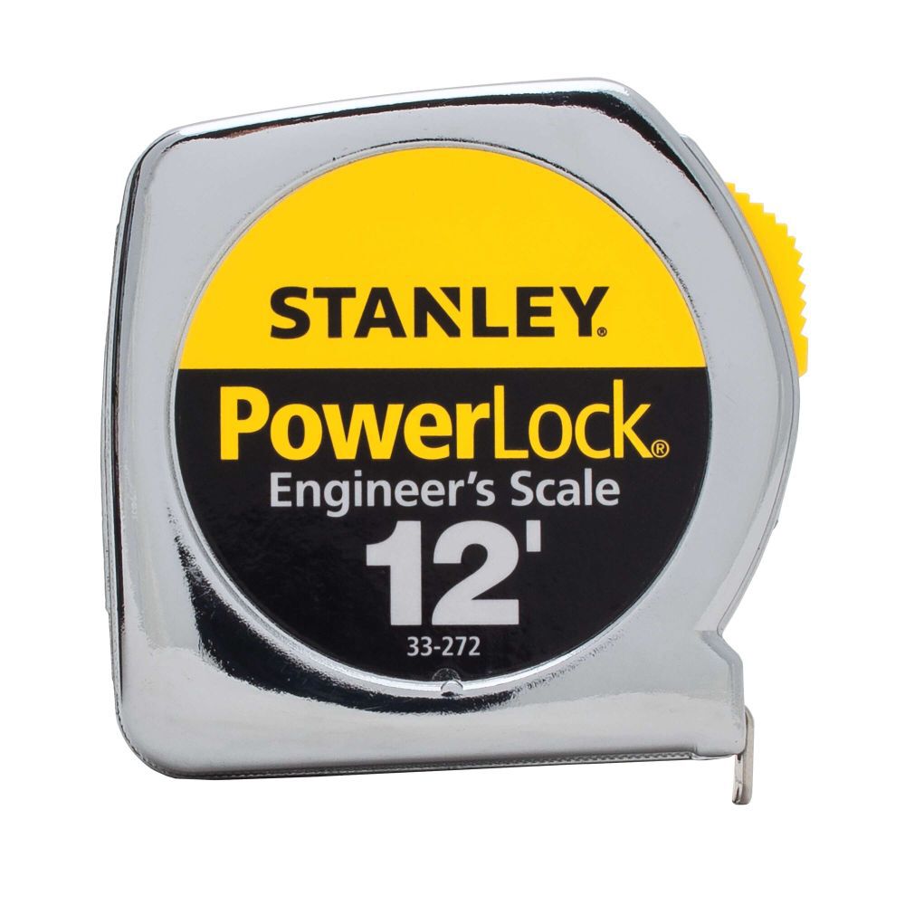 Stanley Powerlock Decimal Tape Rule Tape Measure 1/2 Inch x 12 Ft.