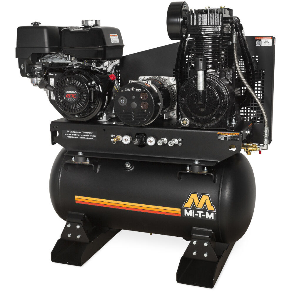 Mi T M 30 Gallon 389 cc GX390 OHV Two Stage Air Compressor/Generator