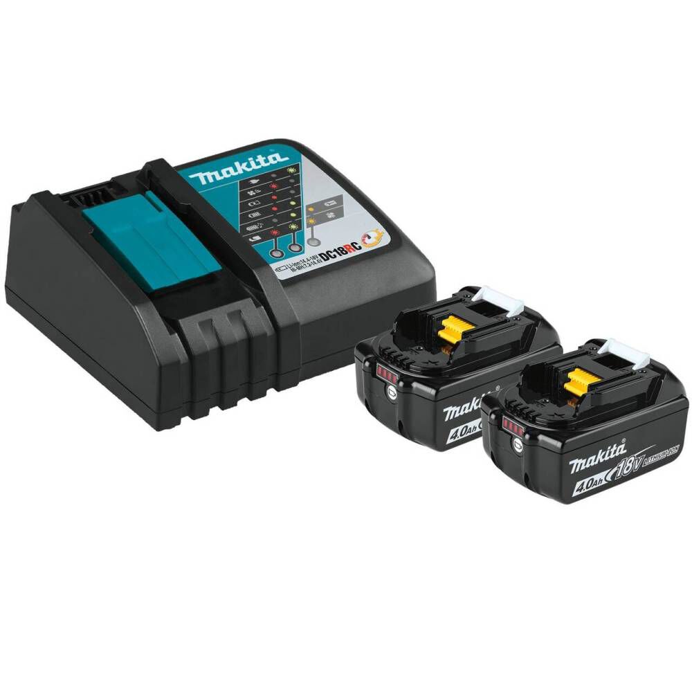 Makita 18V LXT LithiumIon 4.0Ah Battery Pack with Fuel Indicator and Charger Starter Kit