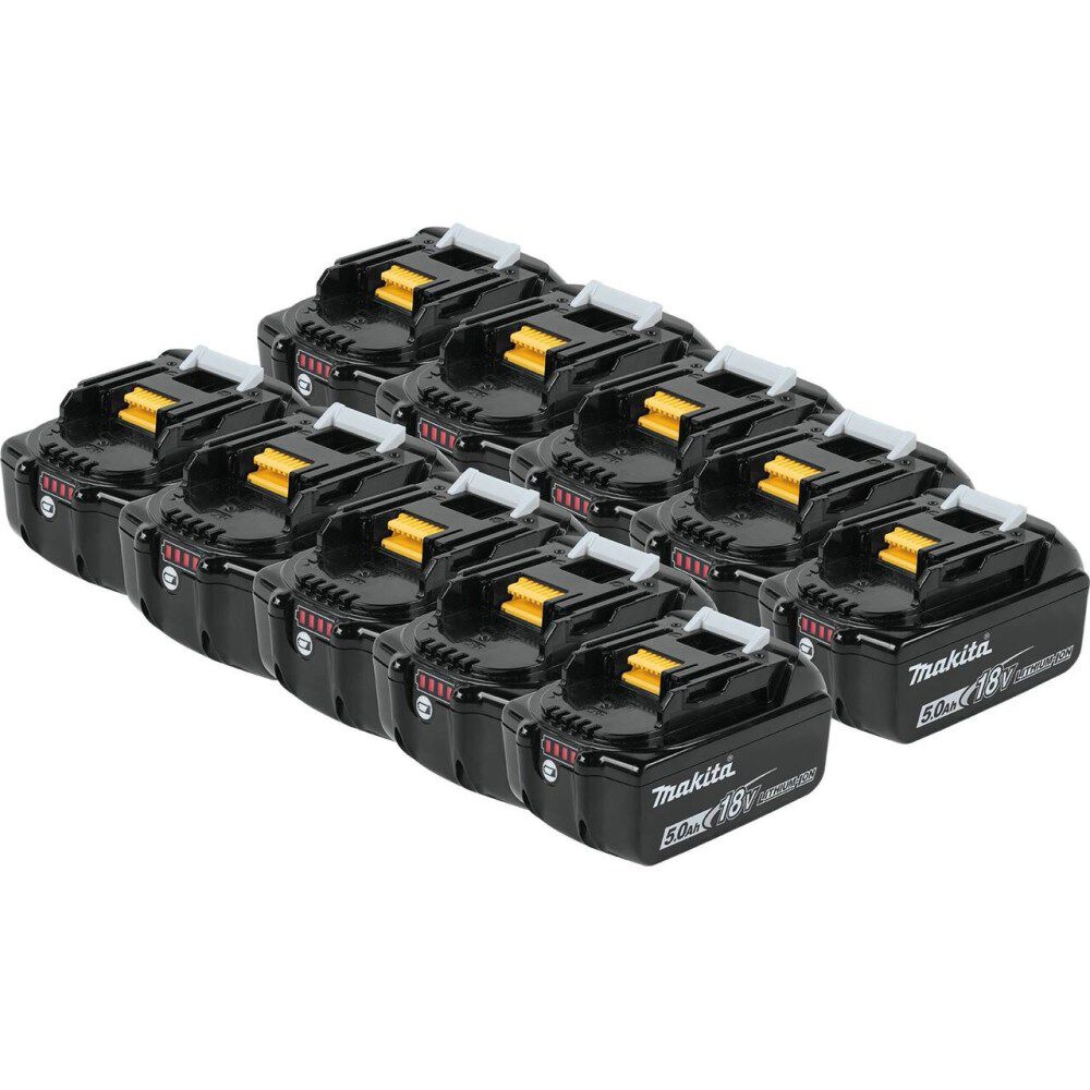Makita 18V LXT 18V 5Ah Lithium Ion Power Tool Battery Pack with Fuel Indicator (10 Pack)