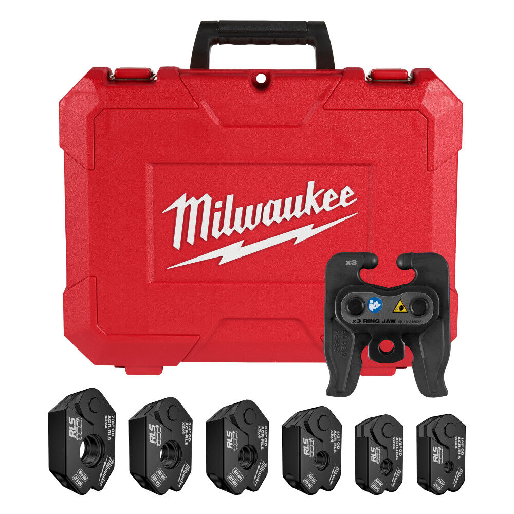 Milwaukee 1/4 Inch – 7/8 Inch RLS Pivoting Press Ring Kit for M12 FORCE LOGIC Press Tool
