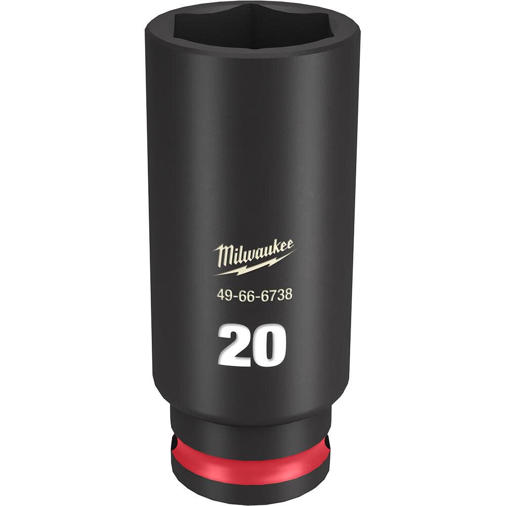 Milwaukee SHOCKWAVE Impact Duty Socket 3/8in Drive 20MM Deep 6 Point