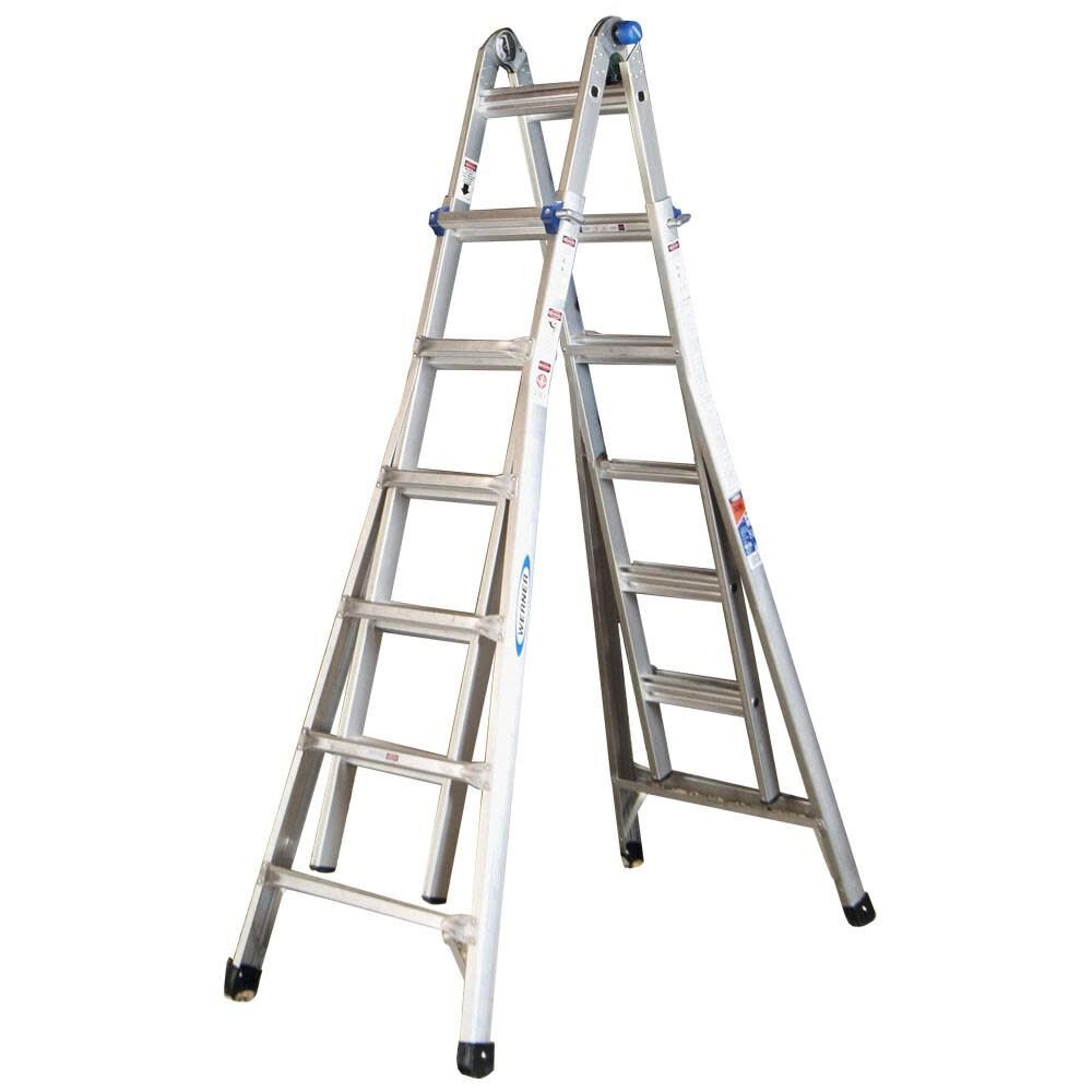 Werner 26-ft Aluminum 300-lb Telescoping Type IA Multi-Position Ladder