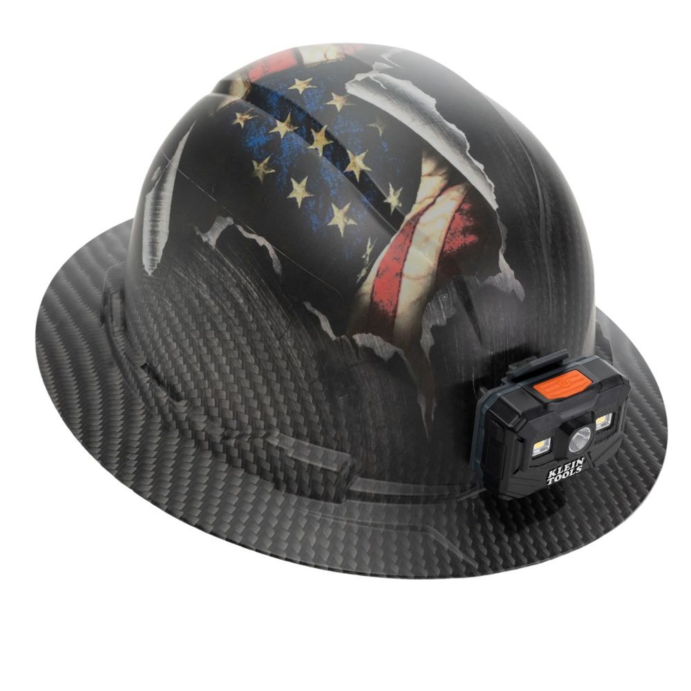 Klein Tools Hard Hat, Freedom Series KARBN Pattern, Non-Vented Full Brim, Class E