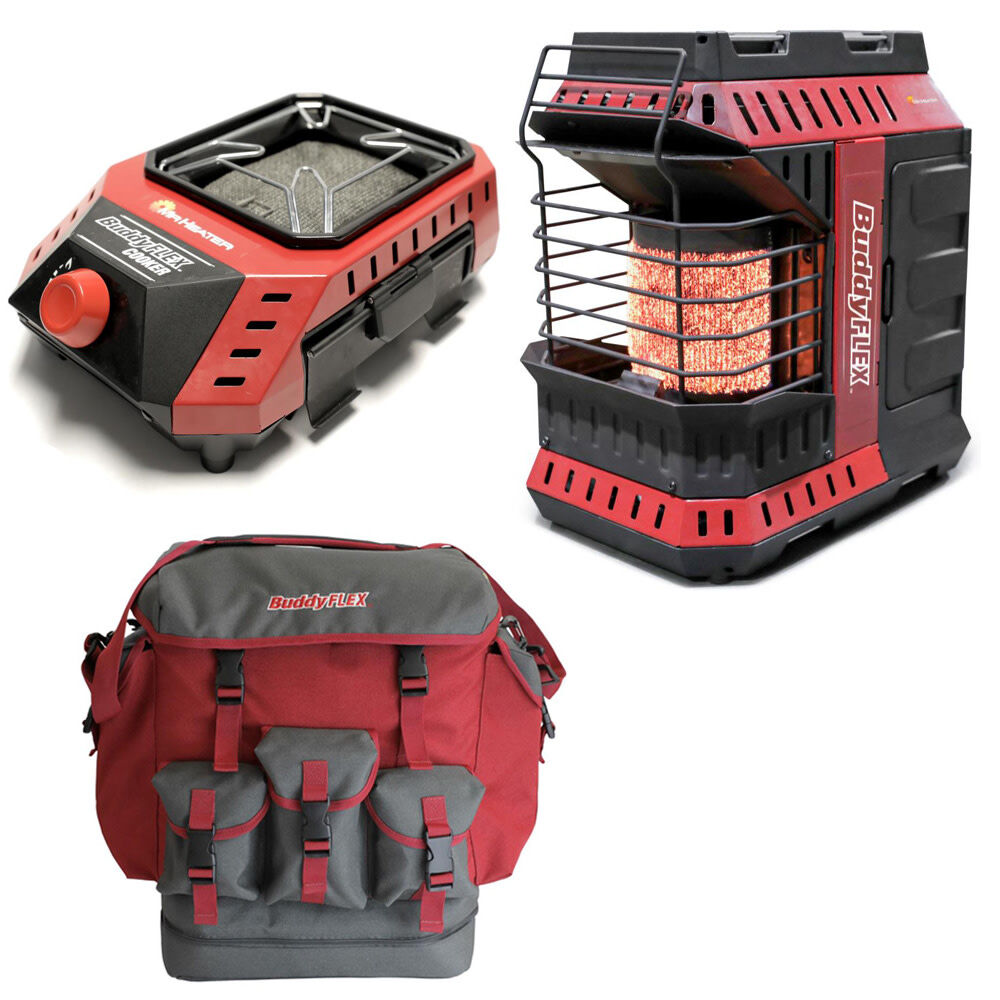 Mr Heater 8000 11000 BTU Buddy FLEX Portable Radiant Heater FLEX Cooker and Gear Bag