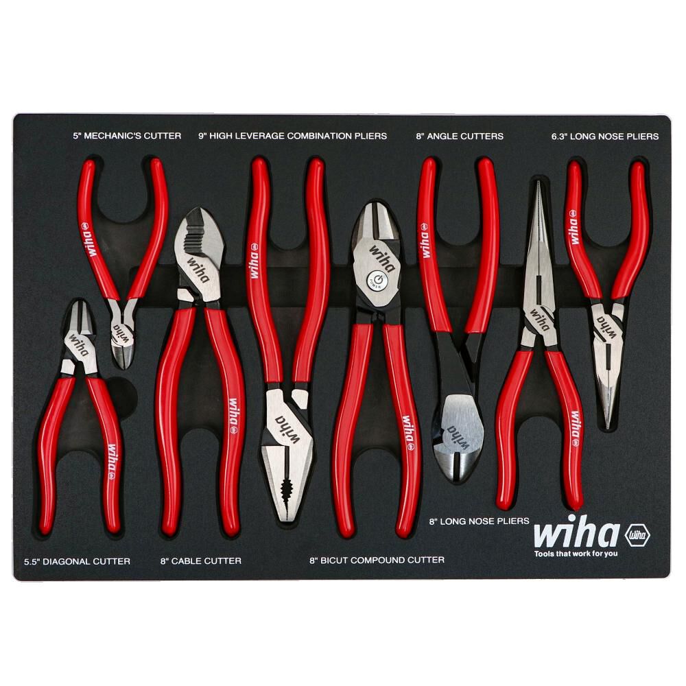 Wiha Classic Grip Pliers and Cutters Tray Set 8pc