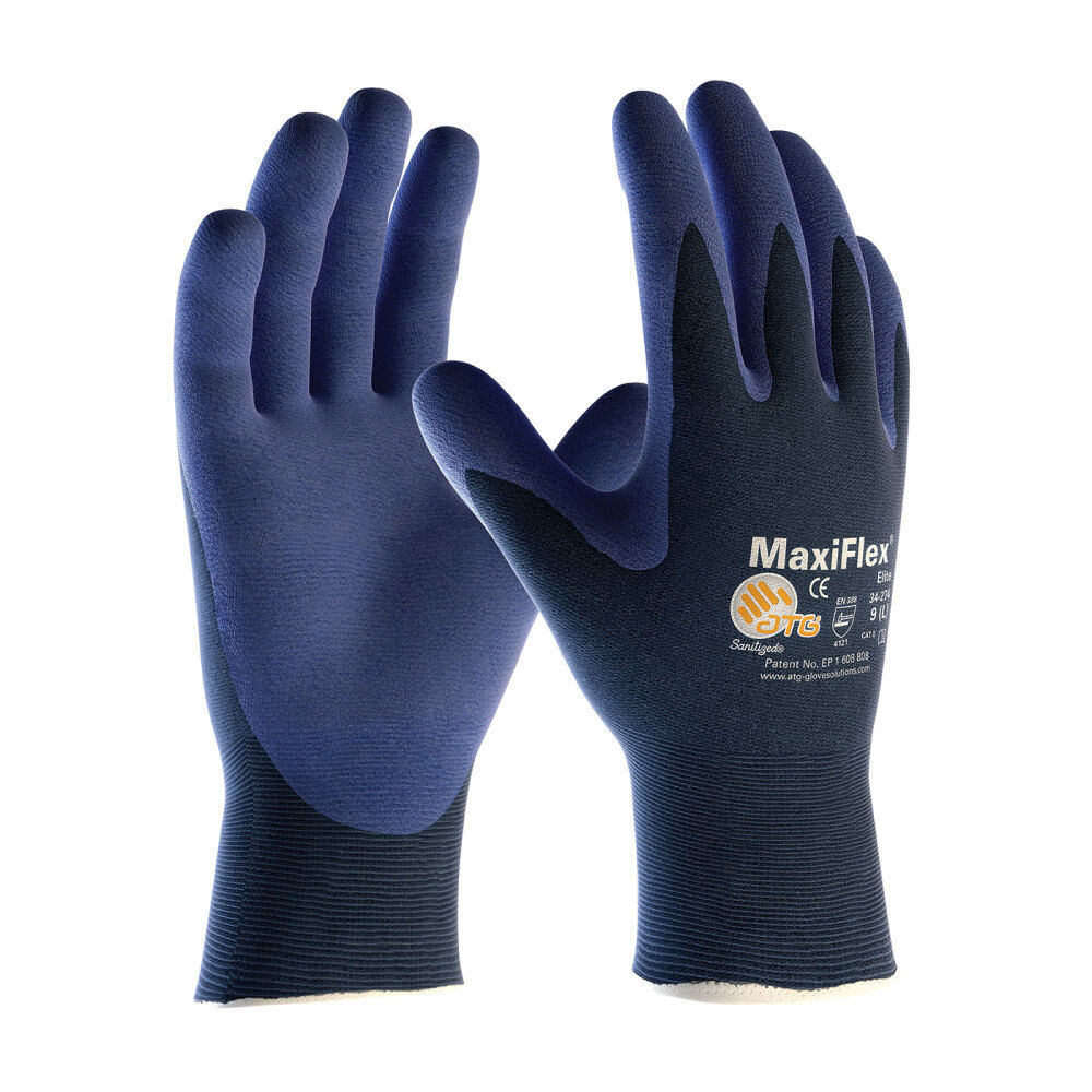 Protective Industrial Products MaxiFlex Elite Nylon Seamless General Purpose Gloves, Blue, 2X