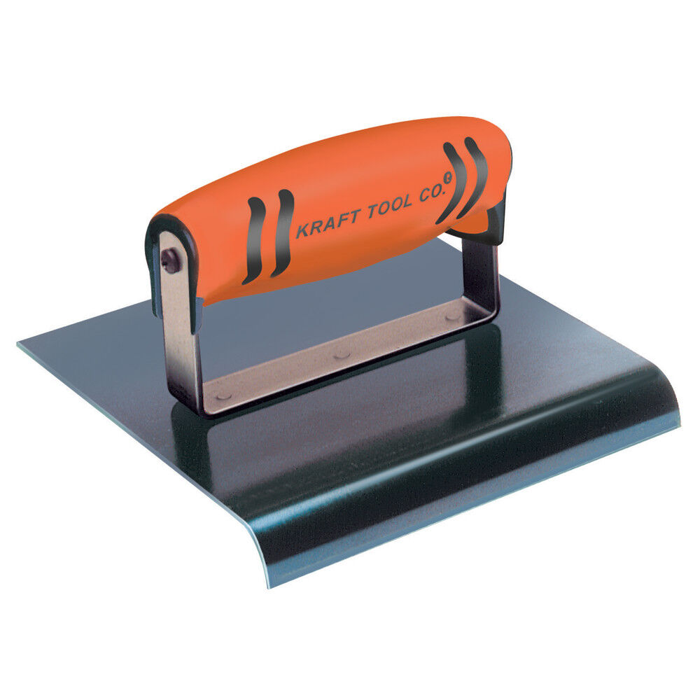 Kraft Tool Co 6 Inch x 6 Inch x 1/2 Inch Radius Blue Steel Edger with ProForm Handle