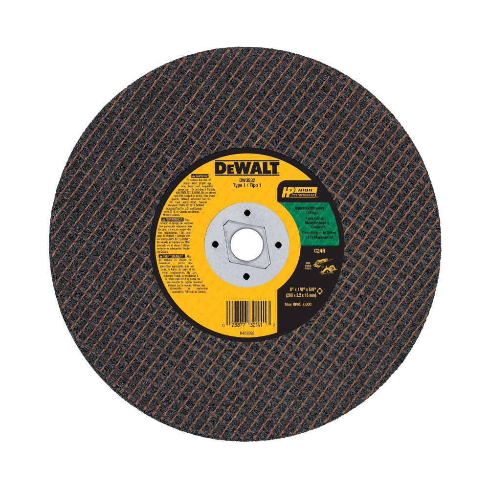 DEWALT 8 Inch x 1/8 Inch x 5/8 Inch Diamond Drive Masonry Cutting Wheel