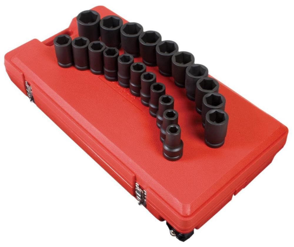 Sunex 1 In. Drive SAE Deep Impact Socket Set 21 pc.