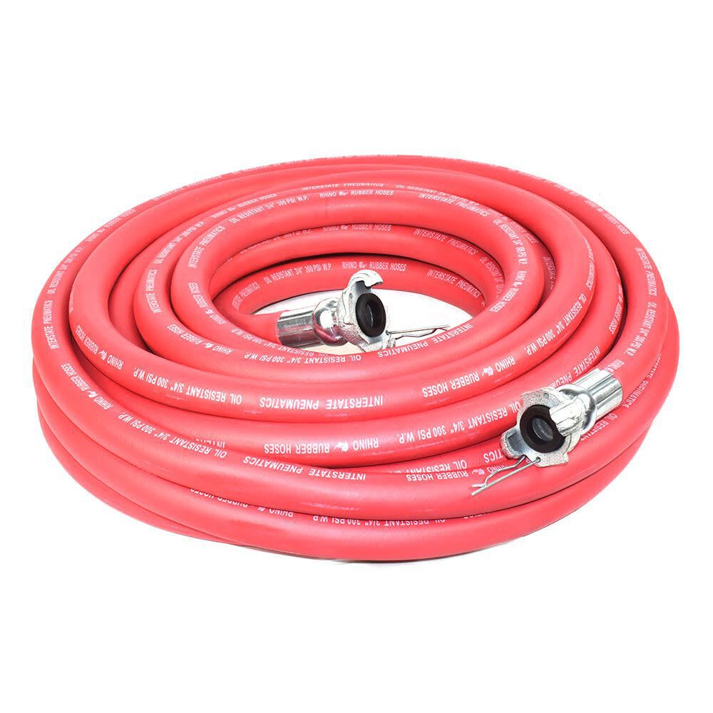 Interstate Pneumatics 3/4 Inch x 100 Ft. 300 PSI Jack Hammer Red Rhino Rubber Hose