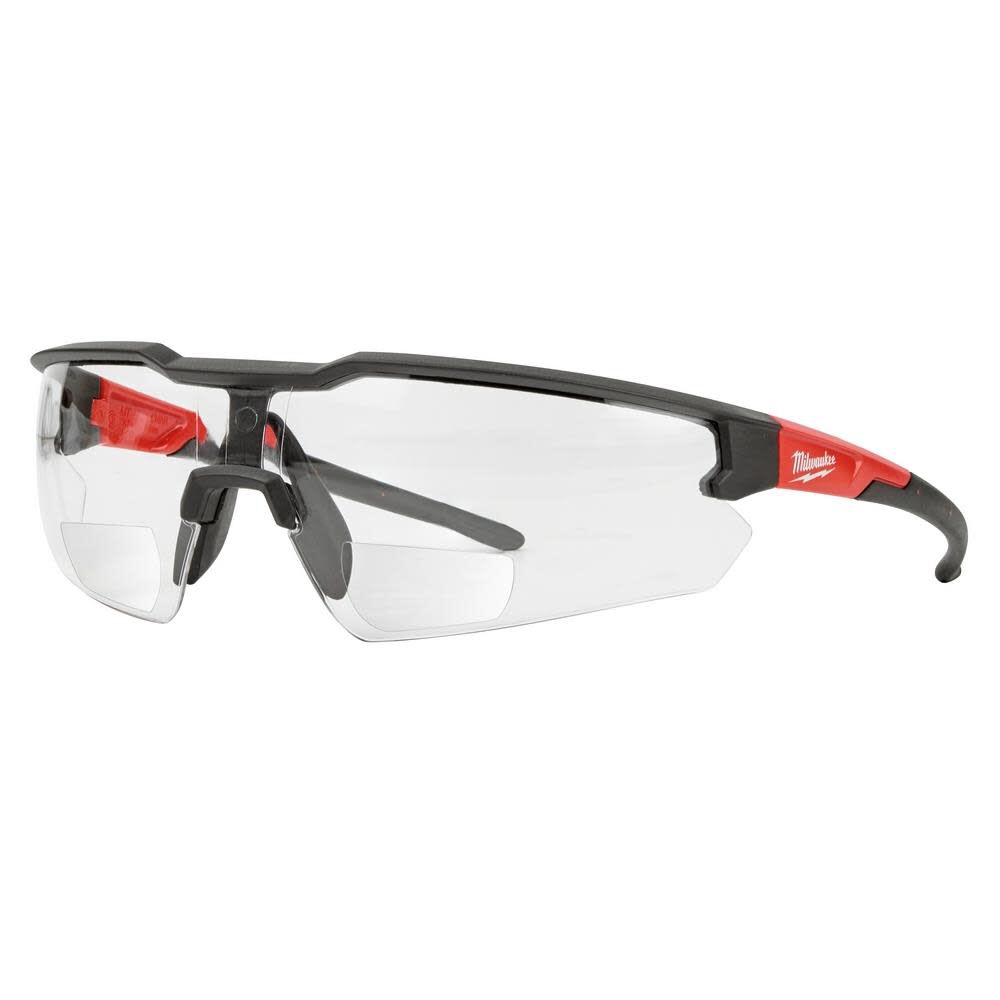 Milwaukee Safety Glasses – +1.50 Magnified Clear Anti-Scratch Lenses (Polybag)