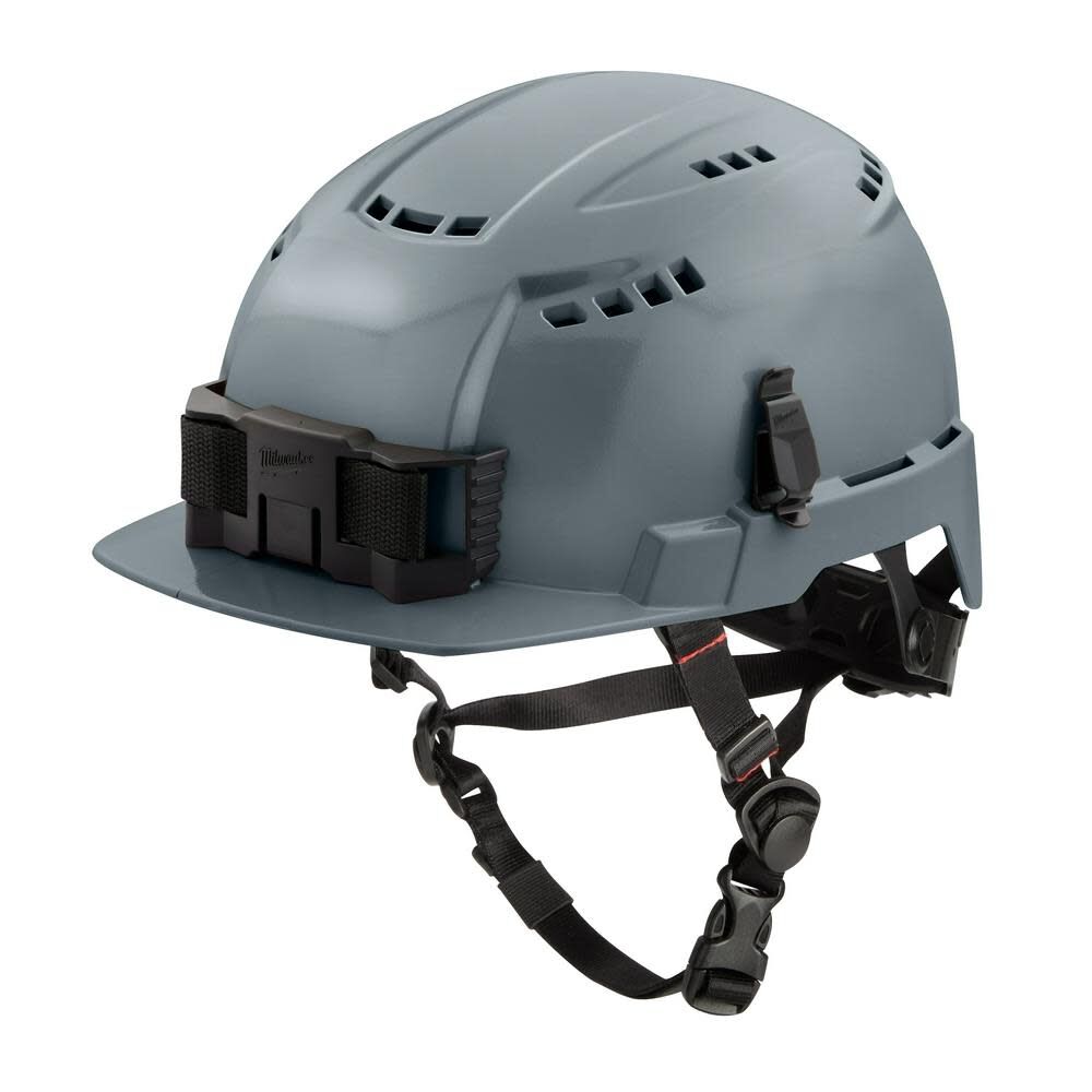 Milwaukee Gray Front Brim Vented Helmet with BOLT – Type 2 Class C