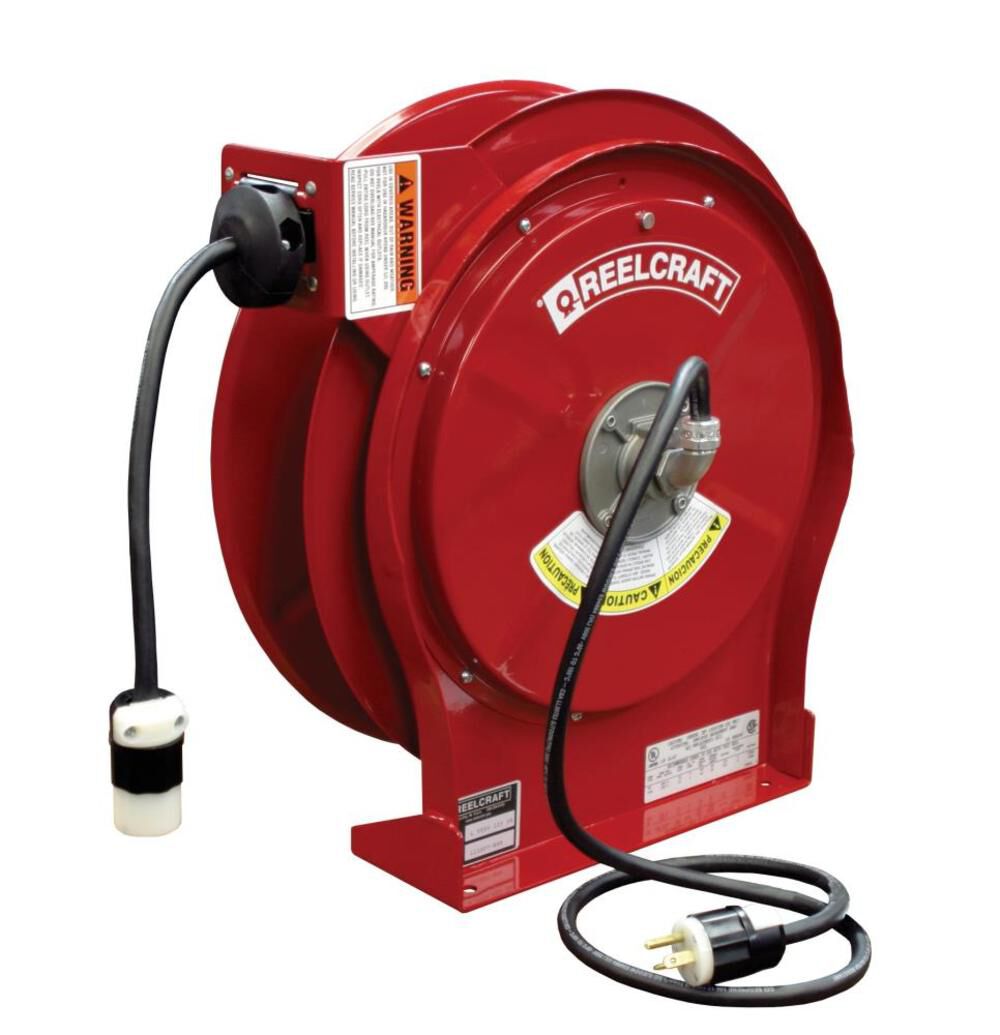 Reelcraft Single Receptacle Power Cord Reel Steel Series L5005 50′